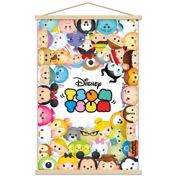 Disney Tsum Tsum Wall Poster with Wooden Magnetic Frame, 22.375" x 34"