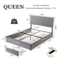 thumbnail image 7 of Amolife Queen Size Platform Bed Frame with Diamond-stitched Headboard and 4 Drawers, Light Gray, 7 of 7
