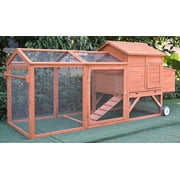 Chicken Coop Backyard Hen House for 4 to 6 Chickens with Nesting Box, 96"(L) x 35"(W) x 44"(H), 96"