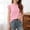 Pink, variant on Swuxness Girls Summer Short Sleeve Solid Color Crew Neck Tank T-Shirts Tops Casual Ice Silk Tee Green