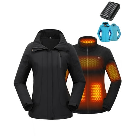 Fuklindy Graphene Heated Jacket for Women with Battery 12V Fast Charge 18400mAh Large Capacity Winter Outdoor Lightweight Heating Jackets