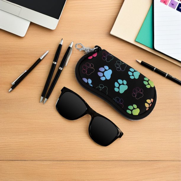 FENGGUIQU 2Ud Estuche Para Gafas De Neopreno Con Clip Y Para Viaje Y Uso Diario Multicolor