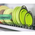 thumbnail image 3 of Comfify Colander Set, Silicone, Collapsible Space Saving Design, 2-Pack, Green, 3 of 9