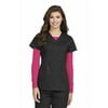 MC2 by Med Couture Women's Olivia V-Neck Scrub Top XXXX-Large Black