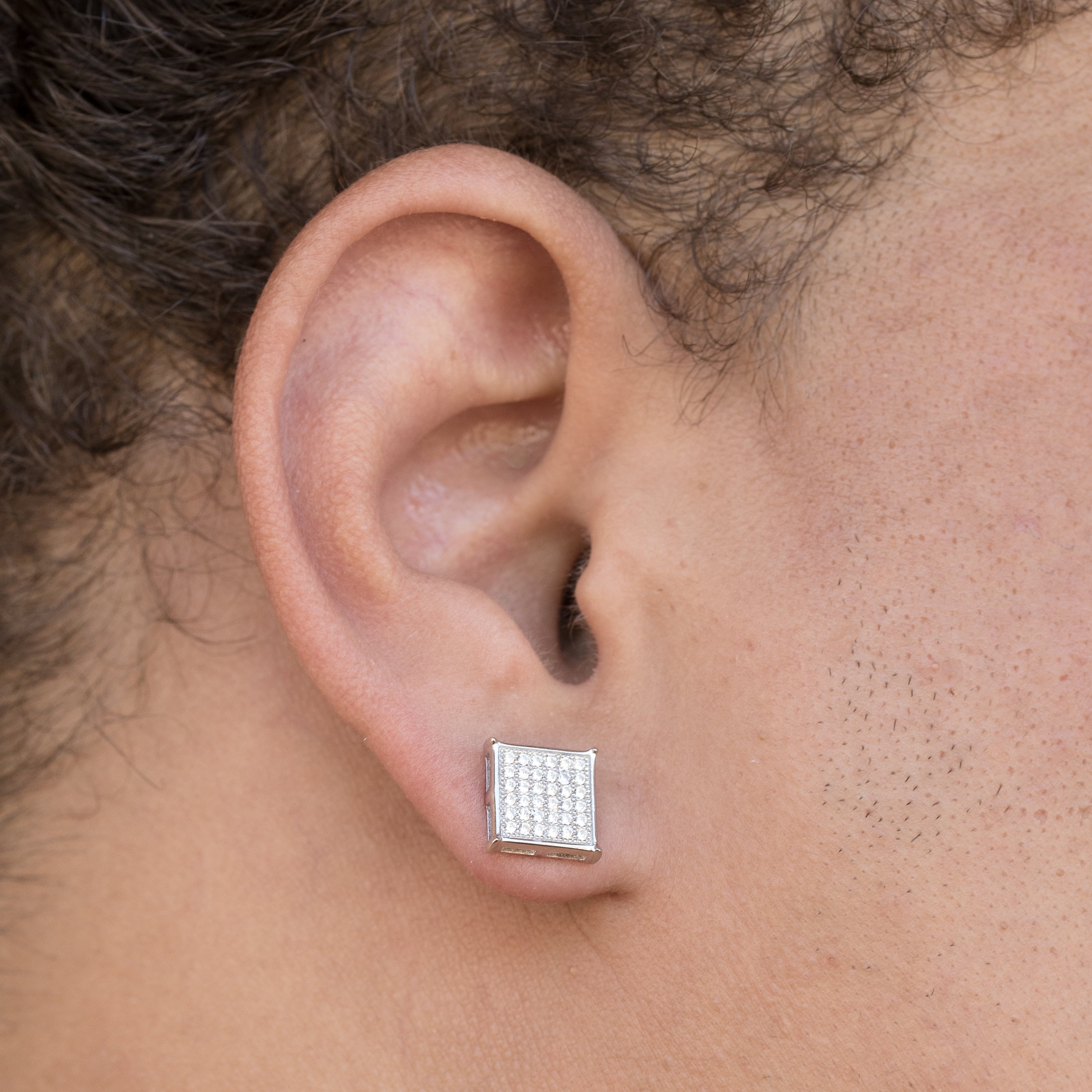 Mens flat screen earrings sale