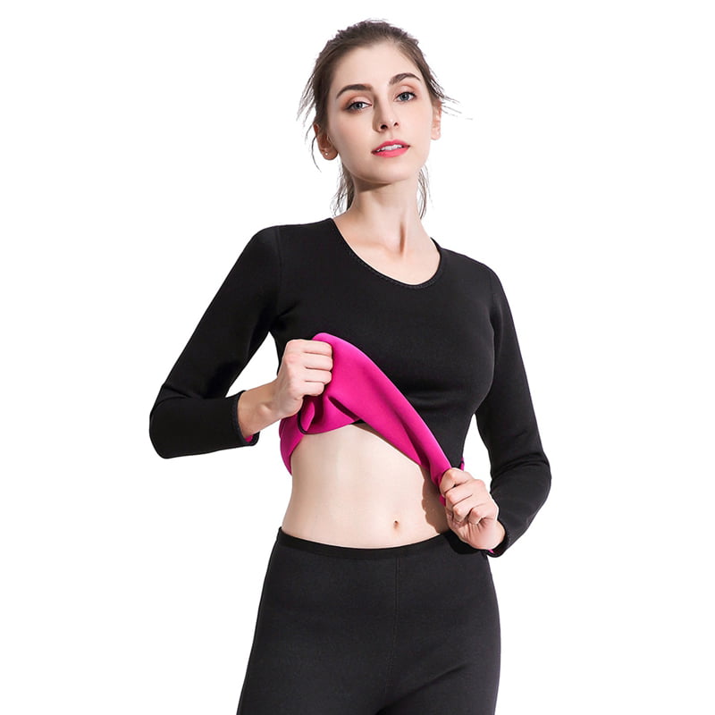 Women Sauna Suit Gym Hot Sweat Shirt Workout Exercise Slimming Sportwear