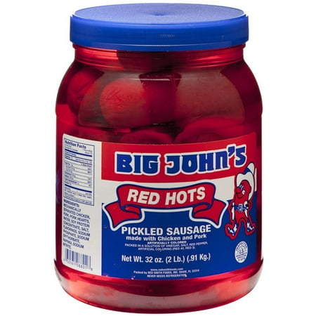 Big John's Red Hots Pickled Sausage, 32 Oz. (Best Hot Dogs In Miami Fl)