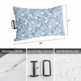 thumbnail image 2 of Blue Flowers Outdoor Pillows for Chaise Lounge Chair Waterproof Lumbar Pillows with Insert&Adjustable Strap Beach Headrest Pillow Farmhouse Botanical White Floral Leaves Pillow for Patio Pool 11"x16", 2 of 9