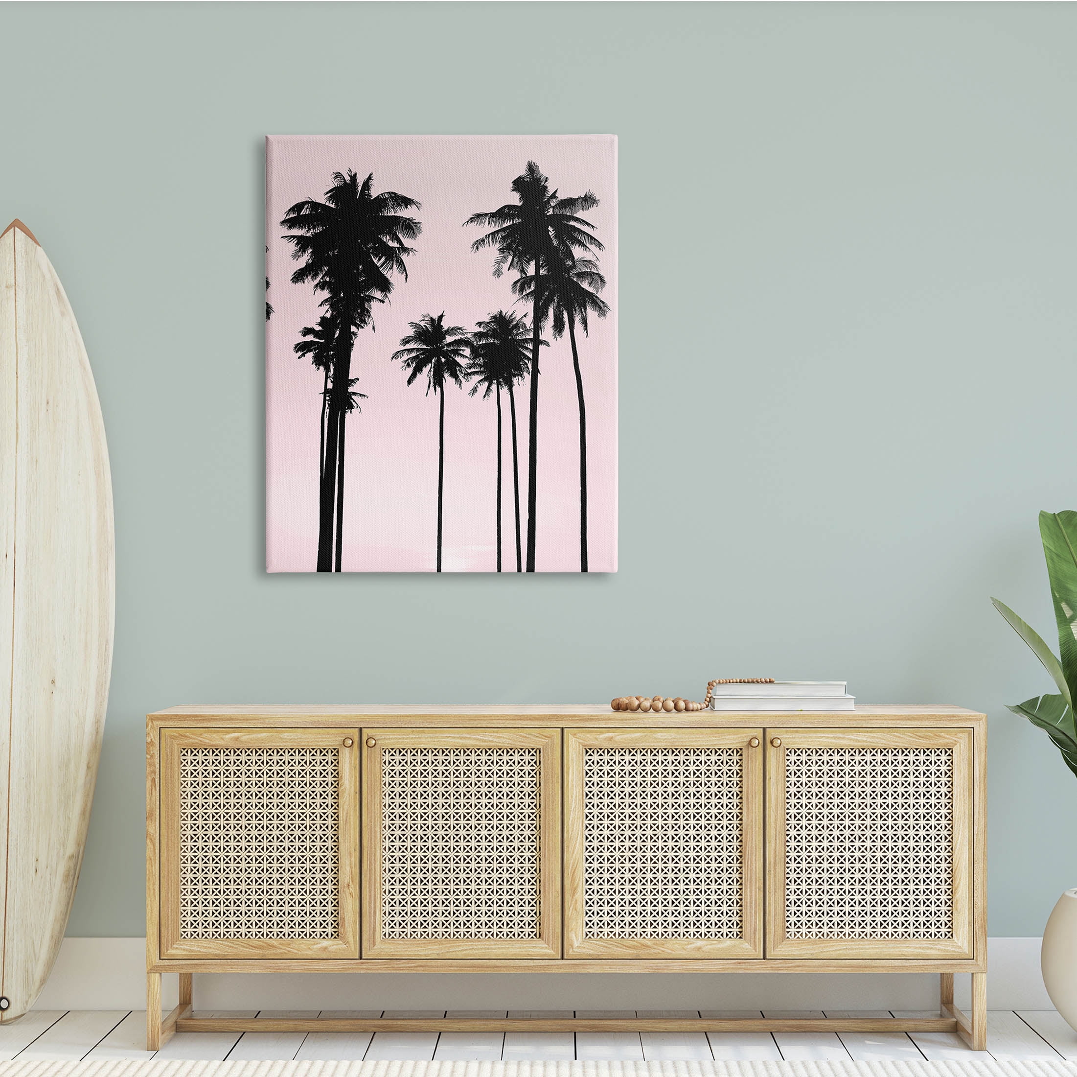 Stupell Industries Tall Palm Tree Silhouettes Tropical Pink Sky, 36 x 48, Design by Mia Jensen