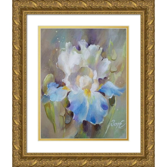 Zareckaya, Tatiana 15x18 Gold Ornate Wood Framed with Double Matting Museum Art Print Titled - Blue Iris
