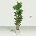 thumbnail image 3 of HOMCOM Faux Fiddle Leaf Fig Tree Set of 2, 5FT Fake Tree for Indoor Decor, 3 of 10
