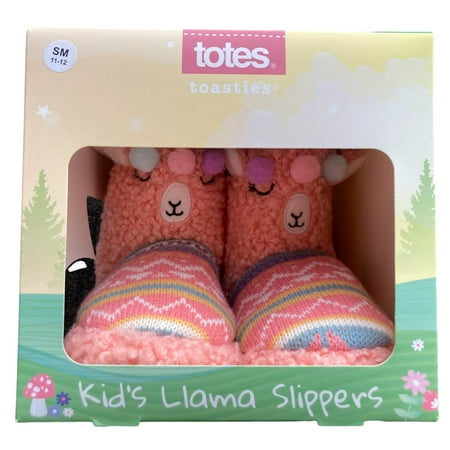 

Totes Toasties Kid s Llama Knit Slippers - Peach - Size Small (11/12)