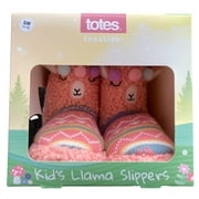 Totes Toasties Kid's Llama Knit Slippers - Peach - Size Small (11/12)