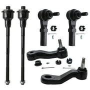 Detroit Axle - 6pc Front Suspension Kit for Avalanche Silverado Suburban Sierra Yukon XL 1500 2500 HD Chevy GMC Hummer H2, Tie Rod Ends Steering Idler & Pitman Arms Replacement
