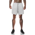 thumbnail image 5 of Pantalones cortos deportivos 2 en 1 para hombre, pantalones cortos de doble capa, pantalones de entrenamiento deportivos de malla de Color sólido, talla XXL, 5 of 5