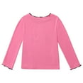 thumbnail image 2 of 1/2 Pack Girls Cute Cat Ruffled Turtleneck T-Shirts Tops Causal Long Sleeve Basic Shirts Hoodies Knitwear For Toddler Girl 1-8 Years, 2 of 9