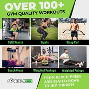 Gorilla Bow Original Portable Home Gym Resistance Bands and Bar System for Travel, Fitness, Weightlifting and Exercise Kit, Full Body Workout Equipment Set (Original Bow, Green, Base Bundle)