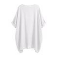 thumbnail image 5 of Rvasteizo Womens Summer Short Sleeve Turndown Collar Blouse Shirt Solid Color Linen Long Sleeve Top, 5 of 5