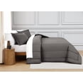 thumbnail image 5 of Brooklyn Loom Oversized Cotton Percale Grey Full/Queen 3 Piece Comforter Set, Solid Color Themed, Oeko-TEX Certified Confidence, 5 of 8