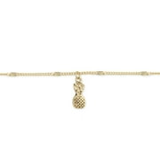 Zad Jewelry Pineapple Charm Anklet Bracelet, Gold