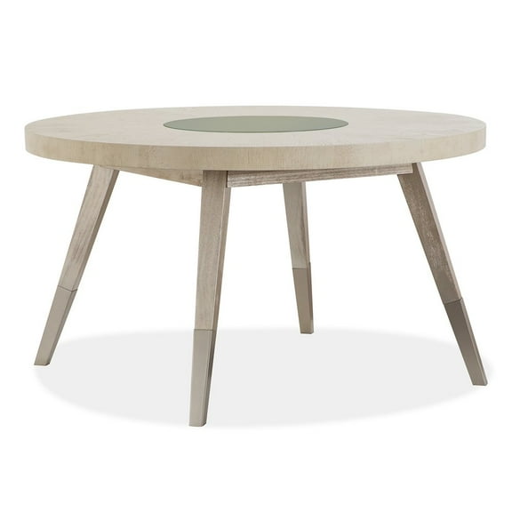 Magnussen Home Lenox Warm Silver And Acadia White Round Dining Table
