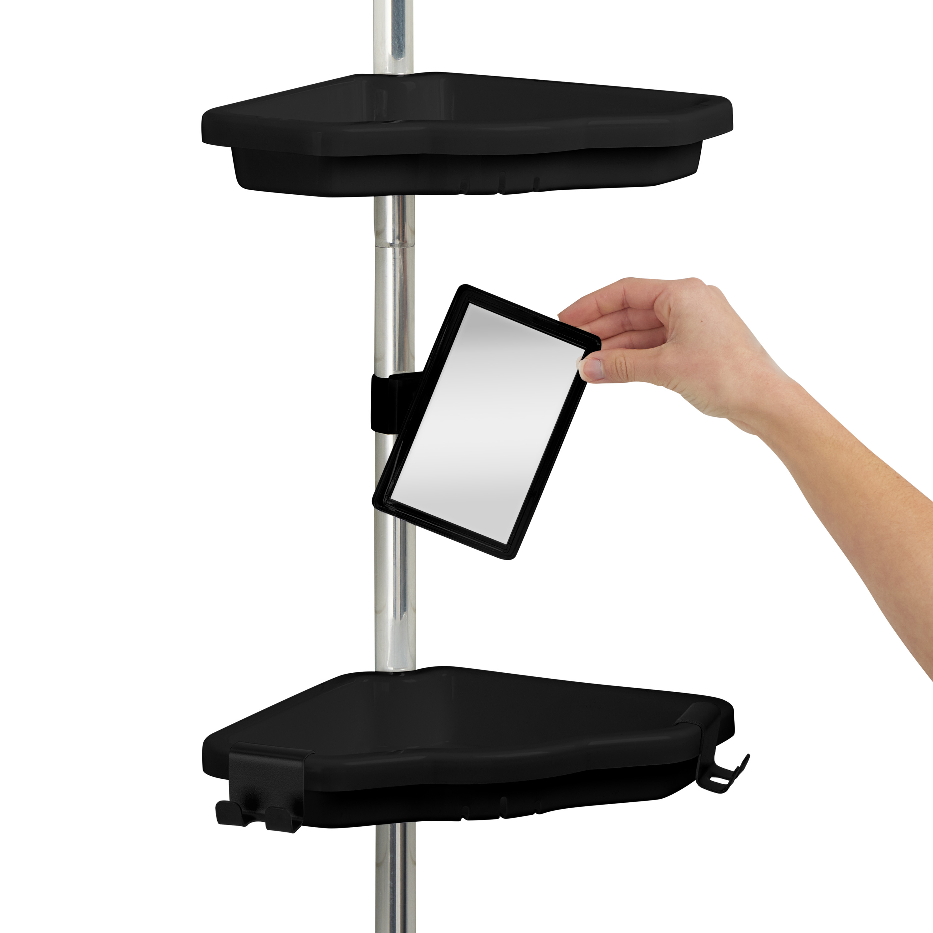 Bath Bliss Aluminum 4 Tier Corner Shower Organizer in Black