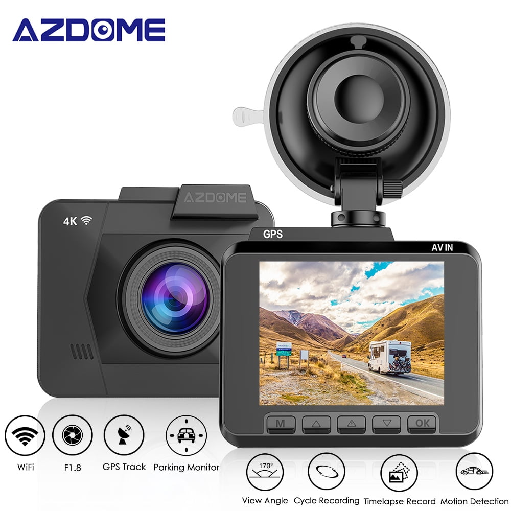 AZDOME 2.4'' 4K Car DVR Camera Dashboard Cam Video Recorder Wifi GPS G-Sensor SD 