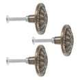 thumbnail image 4 of LABSERRON 3Pcs Kitchen Cabinet Hardware Dark Brown Zinc Alloy Round Furniture Pull Knobs, 4 of 8