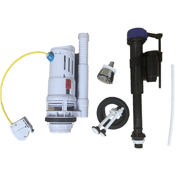 2.5 inch Adjustable Flush Valve and Adjustable Tower Fill Valve Toilet Kit for 2 Piece Toilets by NuFlush