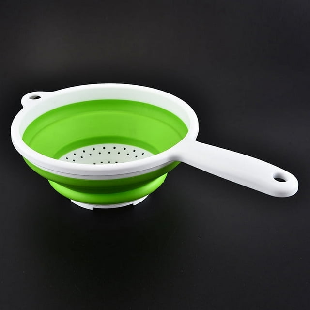 Kitchen Foldable Pasta Strainers Collapsible Colanders with Handles Space-Saver Folding Silicone Strainers Colander