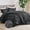 08 Dark Gray, variant on Cozy Comfort King Comforter Set, 4 Pieces Soft Pinch Pleat Dark Gray Bedding Set for All Season