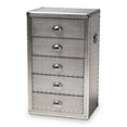 thumbnail image 1 of Baxton Studio Davet Style Mi-Siècle Commode d'Appoint en Métal à 5 Tiroirs, Argent, 1 of 9