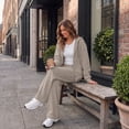 thumbnail image 2 of SUNBS Women's Sweatsuits 2 Piece Outfits for Women Two Way Zipper Jacket Hoodies Fall Oversized Loungewear Sets with Wide Baggy Leg Sweatpants with Pockets, 2 of 9