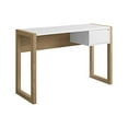 thumbnail image 5 of Walker Edison Fluted Drawer Writing Laptop Desk, 46 Inch, White/English Oak, 5 of 5
