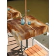 thumbnail image 2 of Outdoor Tablecloth with Umbrella Hole for Patio/Picnic/Party/Camping, Burnt Orange Waterproof Table Cloth Square Cover Washable, Vintage Modern Oil Painting Abstract (54"x 54"), 2 of 9