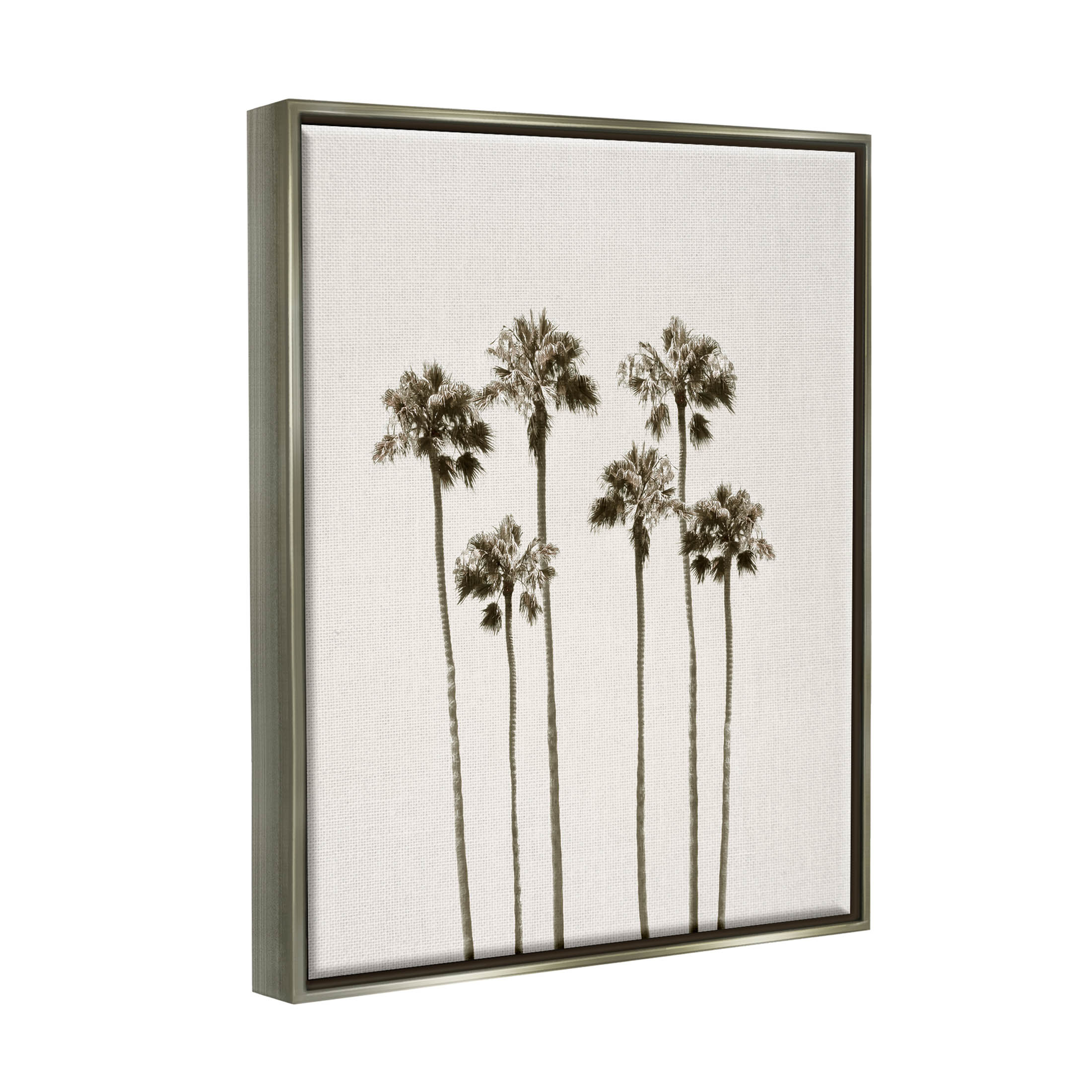 Tall Palm Trees Looming Landscape Graphic Art Luster Gray Framed Art Print Wall Art