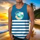 thumbnail image 2 of Tanques para Hombre para el Verano Solto Chaleco Impresión Deportivo Cuello Redondo, Casual, 2 of 9