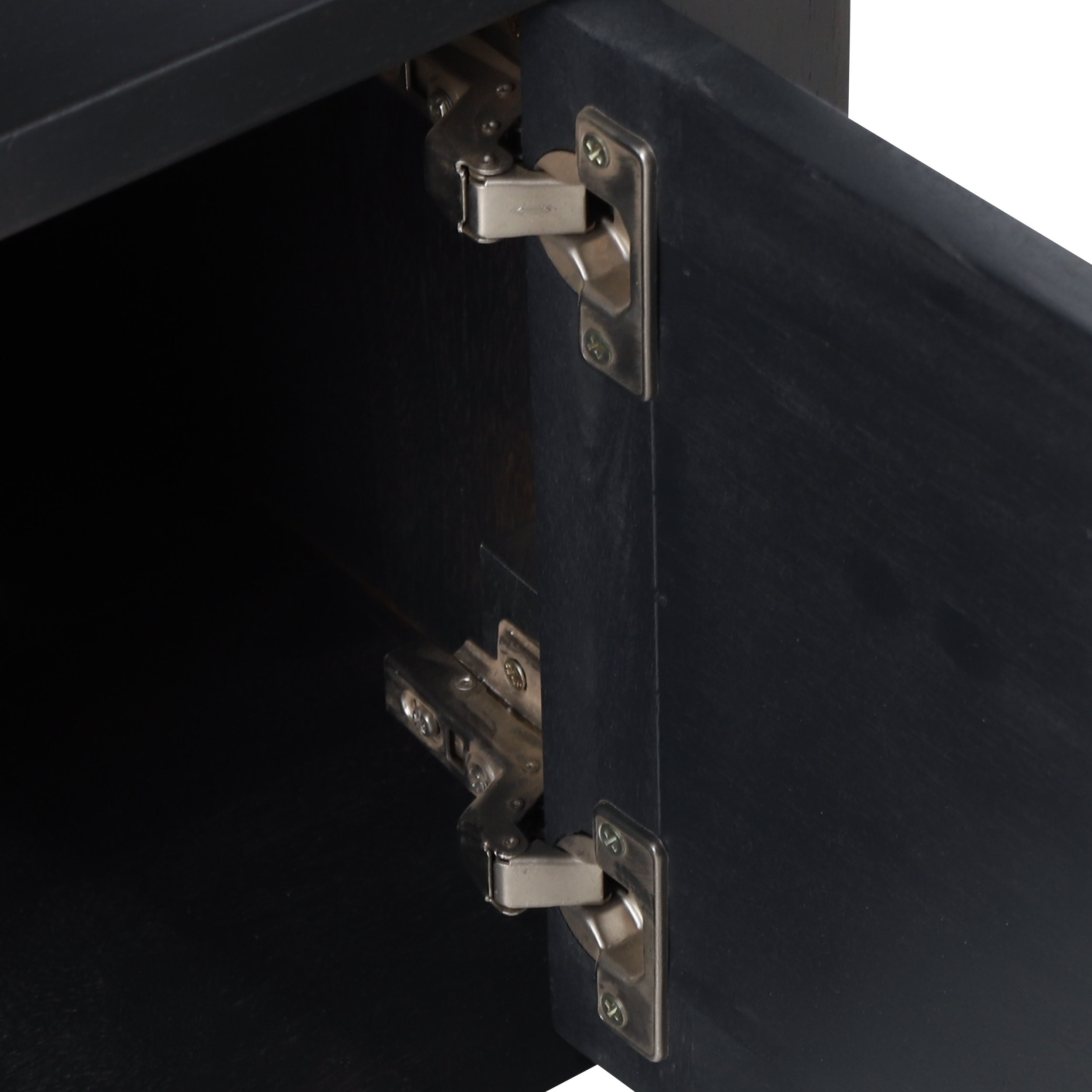 Noble House Trillium Acacia Wood and Cane Nightstand, Dark Gray