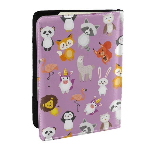 Pofeuu Lovely Animals Print Travel Document Organizer Passport Holder Men Women for Family (6.5 in x 4.5 in),Wallet Holder Credit Card Clutch Bag Case