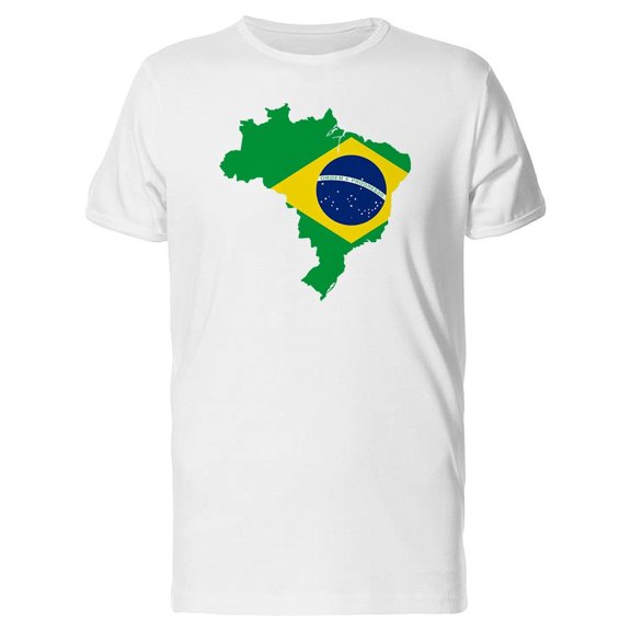 Brazil Flag On Brazil Map Tee Men's -Image by Shutterstock
