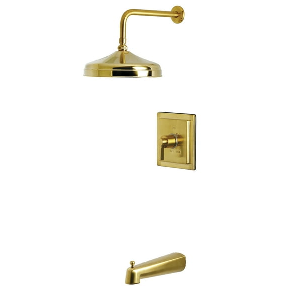 Kingston Brass KB6147NDL NuvoFusion Single-Handle Pressure Balanced Tub and Shower Faucet, Brushed Brass