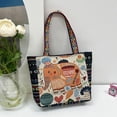 thumbnail image 1 of Bolso de Hombro de Lona Bordado para Mujer Gran Capacidad Moda Femenina Bolso de Viaje Informal Bolso con Cremallera Monedero Tote para Trabajo Fiesta Yinane  Monedero de hombro, 1 of 8