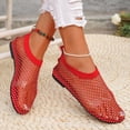 thumbnail image 5 of Women Sandals Mesh Flats Ultra Comfortable Breathable Slip On Ballet Flats Dressy Summer Flat Sparkle Shoes Red 40, 5 of 5