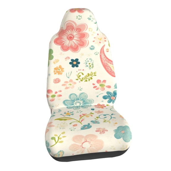 Vintage-inspired Pattern Featuring Delicate Floral And Paisley Motifs Car Seat Covers Stretch Car Seat Protectors Universal Fit