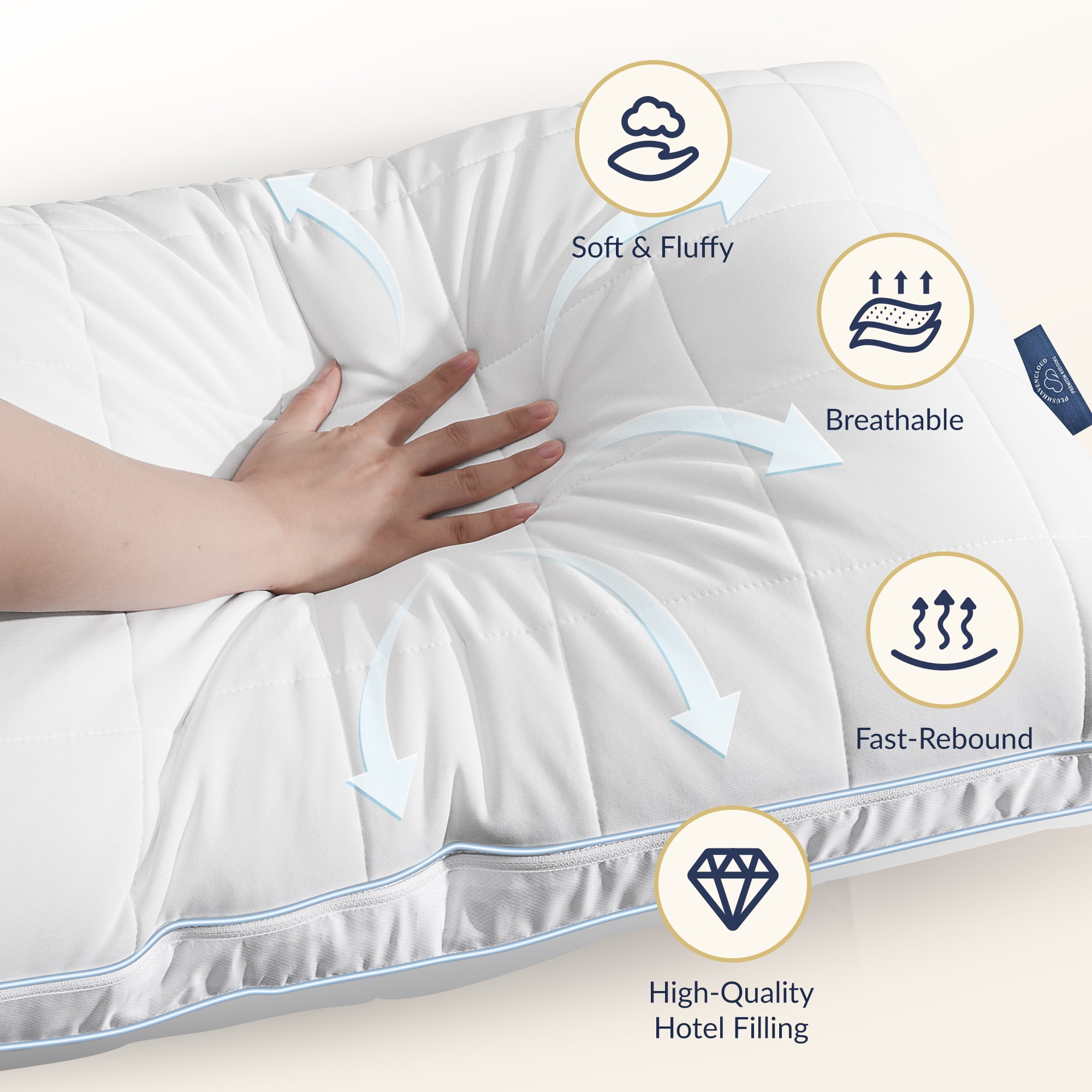 Cooling Adjustable Pillow, Luxury Queen Size Bed Pillows Hotel Collection - Soft Firm Pillows for bed