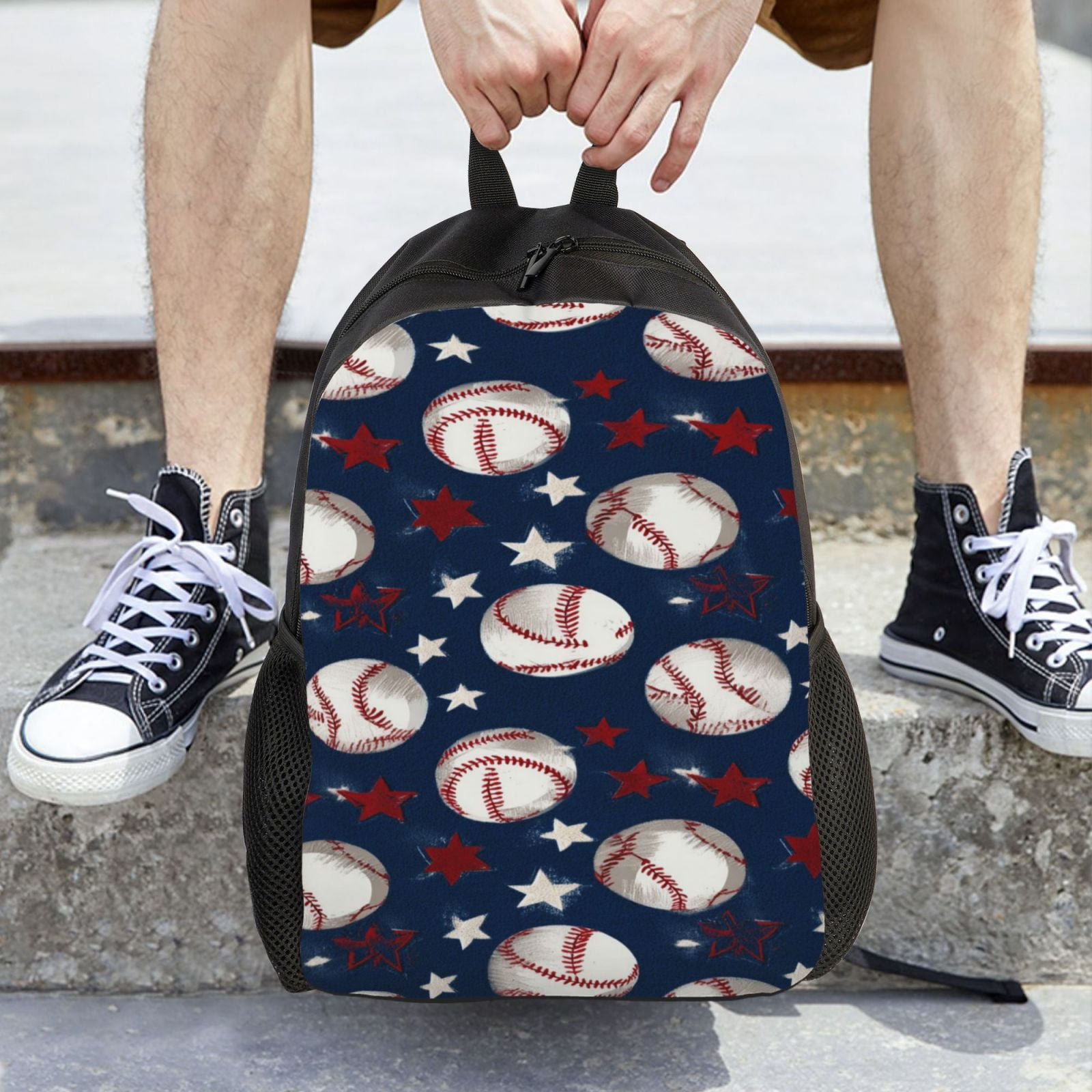 Baseball Backpack Double Shoulder Backpack Durable, Spacious, Ergonomic Design for Travel, Work & Outdoor Use
