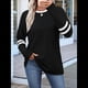 thumbnail image 5 of Camisas de Larga para Mujer, Blusas Casuales con Bloques de Color, Conjuntos de Otoño, Camisetas Básicas, Ropa de Moda Negro XL, 5 of 6