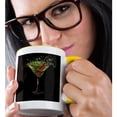 thumbnail image 2 of 3drose, Image of an Apple Martini, with Cherries Splashing into the Glass., 15oz Two-tone Yellow Mug, 2 of 6