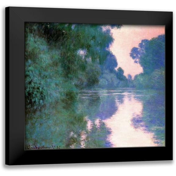 Monet, Claude 13x12 Black Modern Framed Museum Art Print Titled - Branch Of The Seine Near Giverny 2 1897
