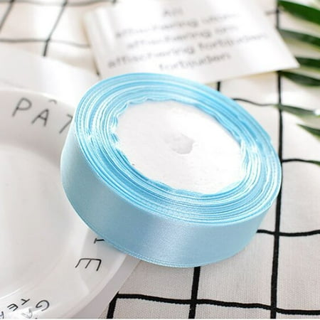 Begine Wedding Party Ribbon Light Blue 25Yd Satin Ribbon 25Mm Multi Craft Wedding Supplies Flower Fabric Party Wall Stickers Gift Wrap Paper